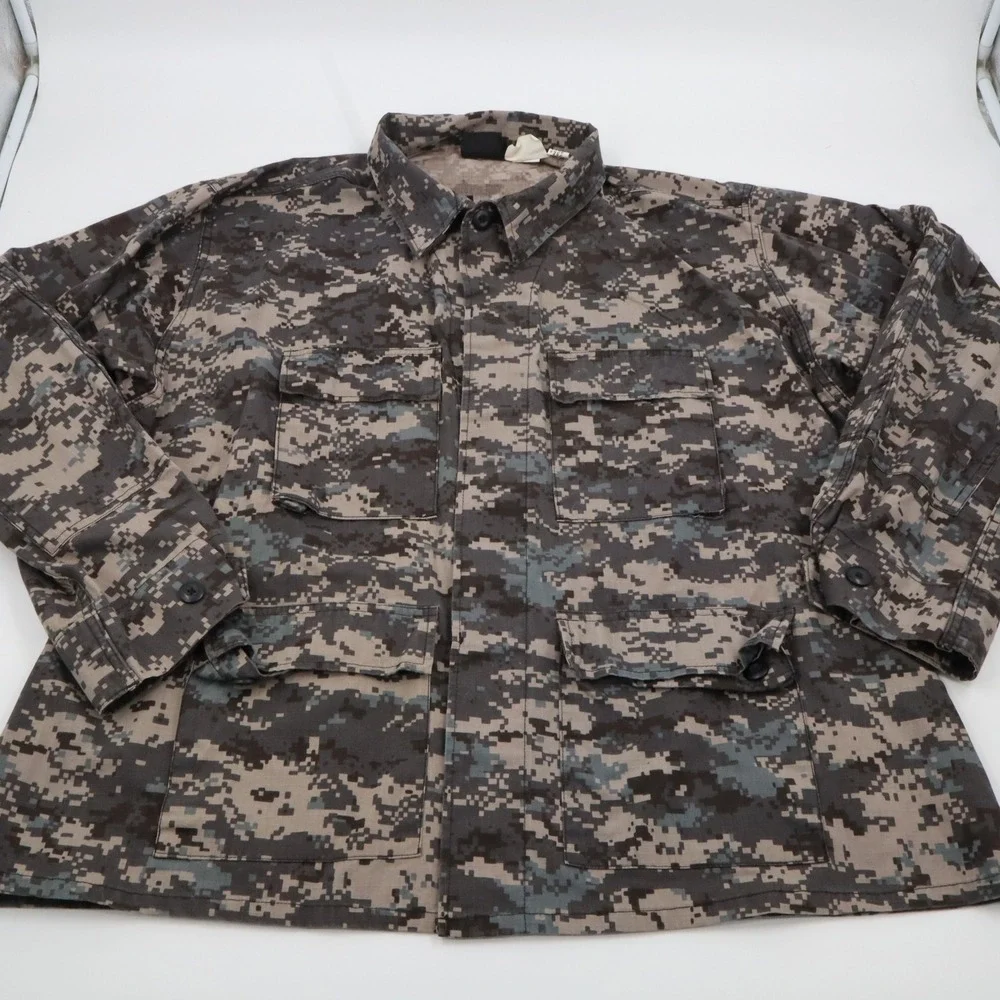 Genuine Gear Combat Coat Mens 2XL Grey Digital Camo‎ Tactical Ripstop Jacket